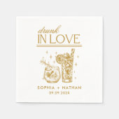 Betrunken in der Liebe Personalisierte Weingläser  Serviette (Vorderseite)