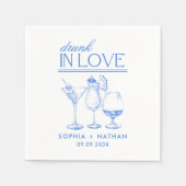 Betrunken in der Liebe Personalisierte Weingläser Serviette (Vorderseite)