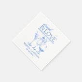 Betrunken in der Liebe Personalisierte Weingläser Serviette (Ecke)