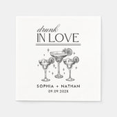 Betrunken in der Liebe Personalisierte Weingläser  Serviette (Vorderseite)