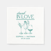 Betrunken in der Liebe Personalisierte Weingläser  Serviette (Vorderseite)