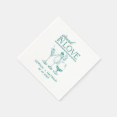 Betrunken in der Liebe Personalisierte Weingläser  Serviette (Ecke)