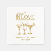 Betrunken in der Liebe Personalisierte Weingläser  Serviette (Vorderseite)