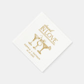 Betrunken in der Liebe Personalisierte Weingläser  Serviette (Ecke)