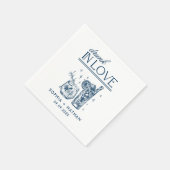 Betrunken in der Liebe Personalisierte Weingläser Serviette (Ecke)