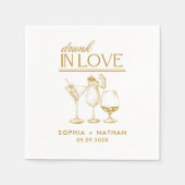 Betrunken in der Liebe Personalisierte Weingläser Serviette (Vorderseite)