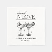 Betrunken in der Liebe Personalisierte Weingläser  Serviette (Vorderseite)