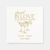 Betrunken in der Liebe Personalisierte Weingläser  Serviette (Vorderseite)