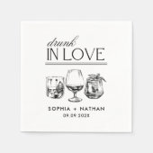 Betrunken in der Liebe Personalisierte Weingläser Serviette (Vorderseite)