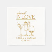 Betrunken in der Liebe Personalisierte Weingläser Serviette (Vorderseite)