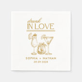 Betrunken in der Liebe Personalisierte Weingläser Serviette (Vorderseite)