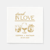 Betrunken in der Liebe Personalisierte Weingläser Serviette (Vorderseite)