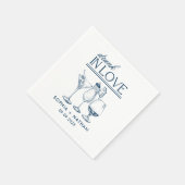 Betrunken in der Liebe Personalisierte Weingläser  Serviette (Ecke)