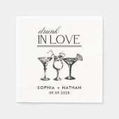 Betrunken in der Liebe Personalisierte Weingläser  Serviette (Vorderseite)