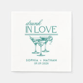 Betrunken in der Liebe Personalisierte Weingläser  Serviette (Vorderseite)