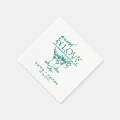 Betrunken in der Liebe Personalisierte Weingläser  Serviette (Ecke)