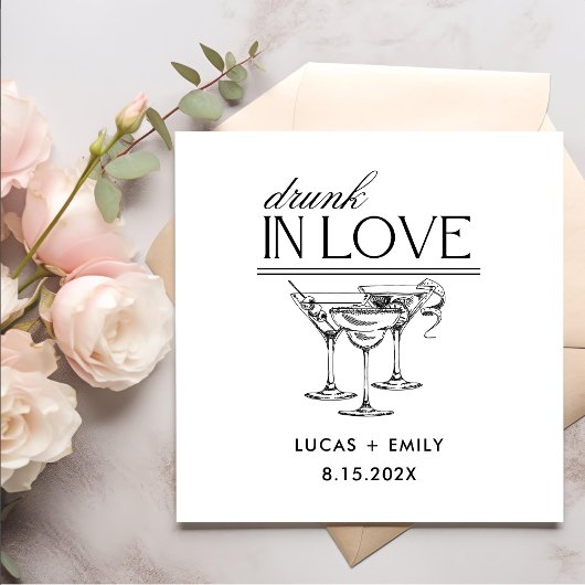 Betrunken in der Liebe Personalisierte Weingläser  Serviette