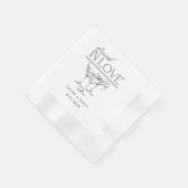 Betrunken in der Liebe Personalisierte Weingläser  Serviette (Ecke)