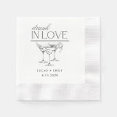 Betrunken in der Liebe Personalisierte Weingläser  Serviette (Vorderseite)