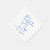 Betrunken in der Liebe Personalisierte Weingläser Serviette (Ecke)