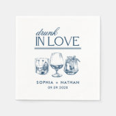 Betrunken in der Liebe Personalisierte Weingläser Serviette (Vorderseite)