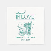 Betrunken in der Liebe Personalisierte Weingläser  Serviette (Vorderseite)