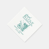 Betrunken in der Liebe Personalisierte Weingläser  Serviette (Ecke)