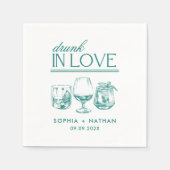 Betrunken in der Liebe Personalisierte Weingläser Serviette (Vorderseite)