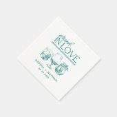 Betrunken in der Liebe Personalisierte Weingläser Serviette (Ecke)