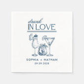 Betrunken in der Liebe Personalisierte Weingläser Serviette (Vorderseite)