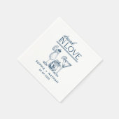 Betrunken in der Liebe Personalisierte Weingläser Serviette (Ecke)