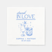 Betrunken in der Liebe Personalisierte Weingläser  Serviette (Vorderseite)