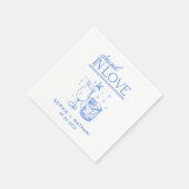 Betrunken in der Liebe Personalisierte Weingläser  Serviette (Ecke)