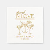 Betrunken in der Liebe Personalisierte Weingläser  Serviette (Vorderseite)