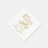 Betrunken in der Liebe Personalisierte Weingläser  Serviette (Ecke)