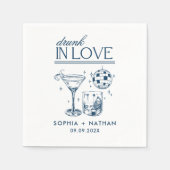 Betrunken in der Liebe Personalisierter Cocktail H Serviette (Vorderseite)