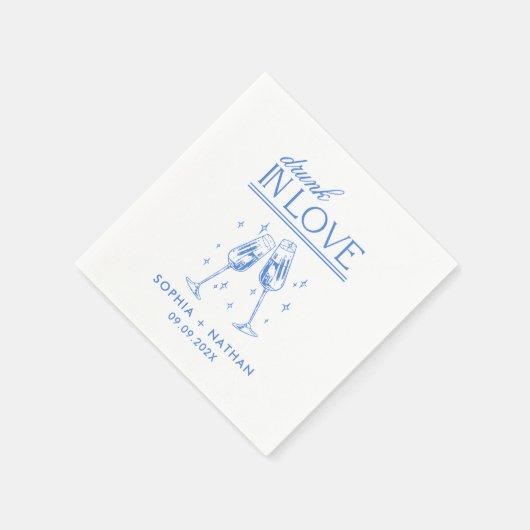 Betrunken in der Liebe Personalisierter Cocktail H Serviette (Ecke)