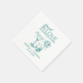 Betrunken in der Liebe Personalisierter Cocktail H Serviette (Ecke)