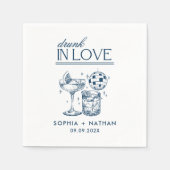 Betrunken in der Liebe Personalisierter Cocktail H Serviette (Vorderseite)