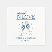 Betrunken in der Liebe Personalisierter Cocktail H Serviette (Vorderseite)