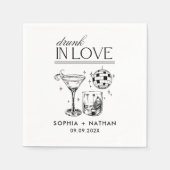 Betrunken in der Liebe Personalisierter Cocktail H Serviette (Vorderseite)