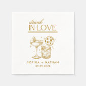 Betrunken in der Liebe Personalisierter Cocktail H Serviette (Vorderseite)