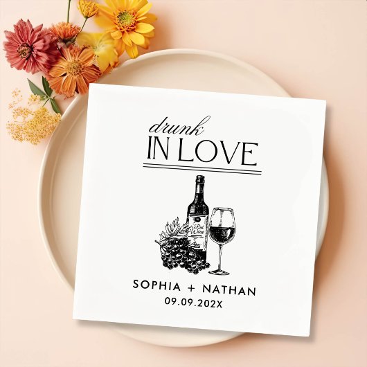 Betrunken in der Liebe Personalisierter Cocktail H Serviette