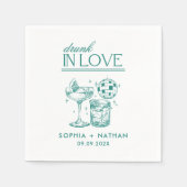 Betrunken in der Liebe Personalisierter Cocktail H Serviette (Vorderseite)