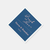 Betrunken in der Liebe Pink&Blue Monogram Wedding Serviette (Ecke)