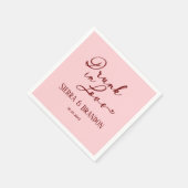 Betrunken in der Liebe rosa Monogramm Hochzeit Nap Serviette (Ecke)