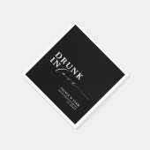 Betrunken in der Liebe Schwarz-weiß Hochzeit Serviette (Ecke)