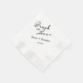 Betrunken in Liebe B&W Monogram Wedding Napkins Serviette (Ecke)