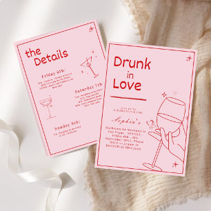 Betrunken in Liebe Bachelorette Einladung