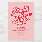 Betrunken in Liebe Bachelorette Mini Champagne Weinetikett (Einzelnes Label)